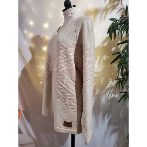 State of Elevenate Womens 100% Lambswool Sweater Size L Aztec Tribal Nordic Knit - Picture 2 of 13